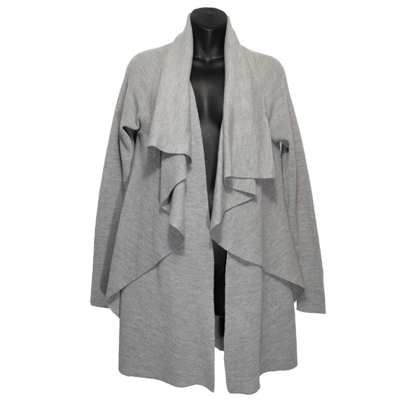 Theory Wool Open Front Waterfall Cardigan - Picture 1 of 6